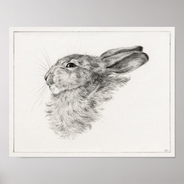 Affiche Tête de lapin (1821) Jean Bernard.  (Devant)