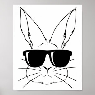 Affiche Tête De Lapin Avec Sungels Pour Garçons Hommes Enf
