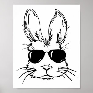 Affiche Tête De Lapin Avec Sungels Pour Garçons Hommes Enf