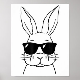 Affiche Tête De Lapin Avec Sungels Pour Garçons Hommes Enf