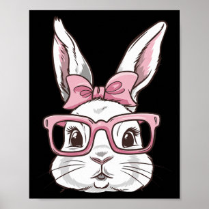 Affiche Tête De Lapin Avec Sungles Rose Cravate De Bow Jou