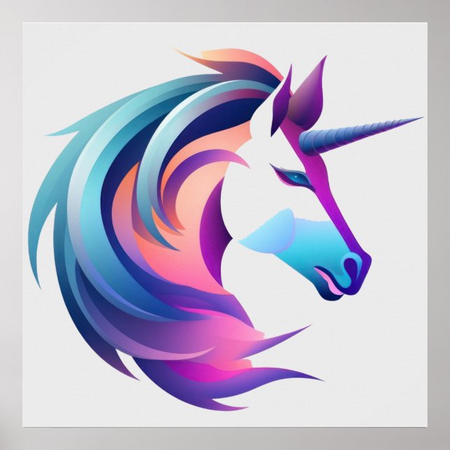 Affiche Tête de licorne (Devant)