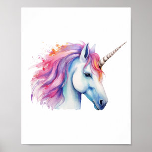 Affiche Tête de licorne