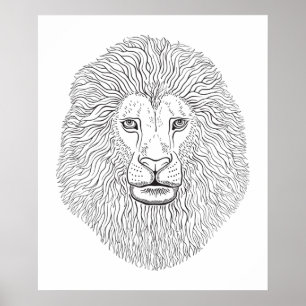 Affiche Tête de lion