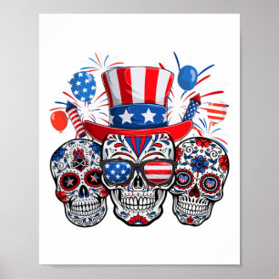 Affiche Tête de sucre Sungles Firework Drapeau américain 4
