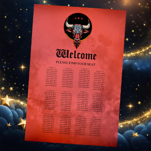 Affiche Tête de taureau patriotique, un taureau américain.
