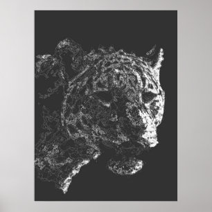 Affiche Tête de tigre abstraite fine art