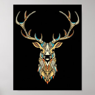Affiche Tête d'élan _ Illustration graphique artistique du