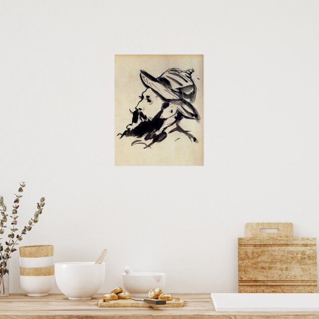 Affiche Tête d'un homme par Claude Monet, (Cuisine)