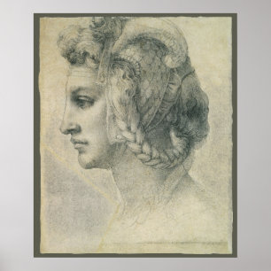 Affiche Tête idéale d'une femme par Michelangelo