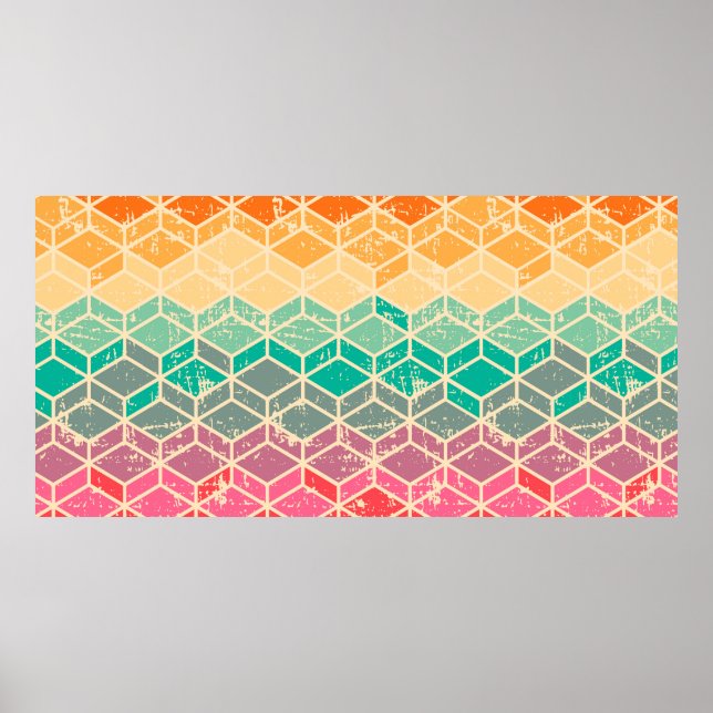 Affiche Tetragonal (rhombic) motif géométrique sans soudur (Devant)