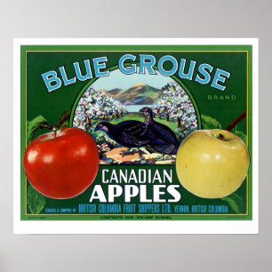 Affiche Tétras bleu Pommes canadiennes