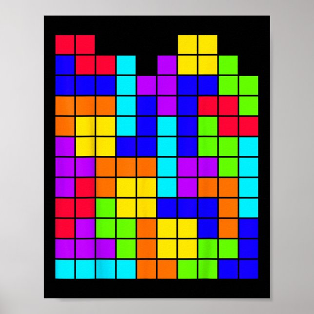 Affiche Tetrominoes Bloc Puzzle Vidéo Jeu Math Enseignant  (Devant)