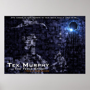 Affiche Tex Murphy et l'affiche d'effet de Tesla [28"