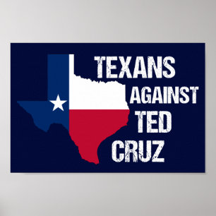 Affiche Texans contre Ted Cruz Texas Démocrate
