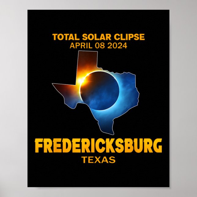 Affiche Texas 2024 Éclipse solaire totale (Devant)