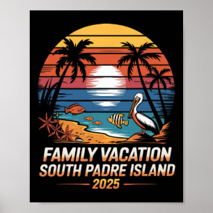 Affiche Texas Beach Vacances Famille Vacances South Padre