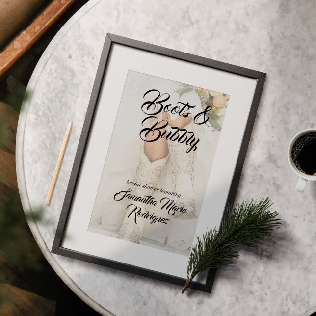 Affiche Texas Bride dans des bottes à strass Shower Nuptia (Créateur téléchargé)