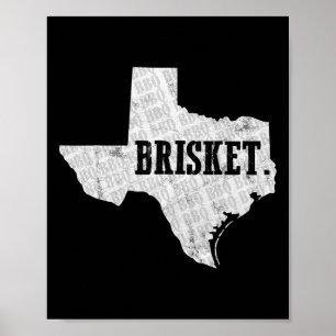 Affiche Texas Brisket Bbq Et T-Shirt Pitmaster