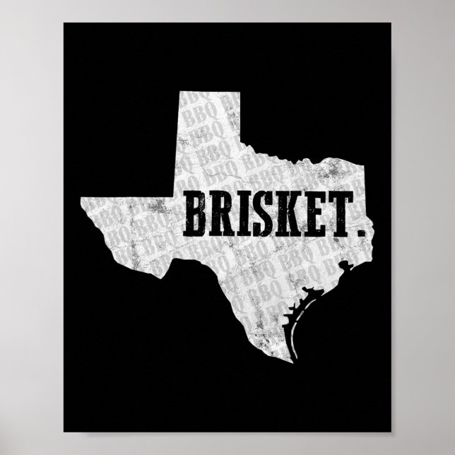 Affiche Texas Brisket Bbq Et T-Shirt Pitmaster  (Devant)