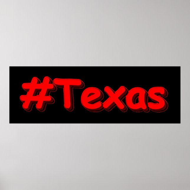 Affiche "#Texas " Conception sympa. Commandez dès maintena (Devant)