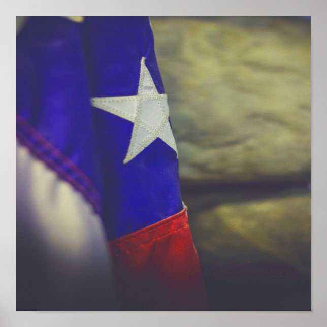 Affiche Texas Drapeau Russe Lone Star Etat USA (Devant)
