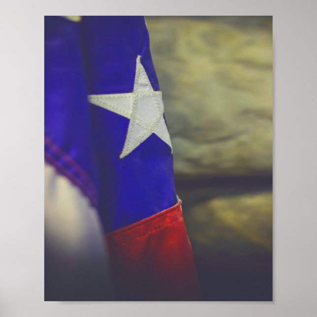 Affiche Texas Drapeau Russe Lone Star Etat USA (Devant)