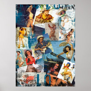 Affiche Texas Eclectic : Collection Vintage Cowgirl No 2