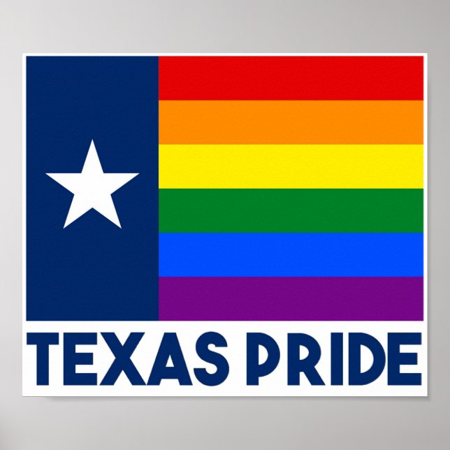 Affiche Texas LGBT Gay Pride Rainbow Flag (Devant)