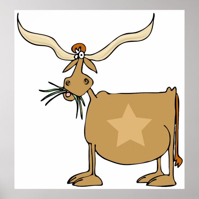 Affiche Texas Longhorn Cow (Devant)