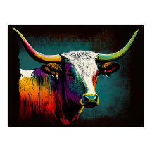 Texas Longhorn Cow Pop Art