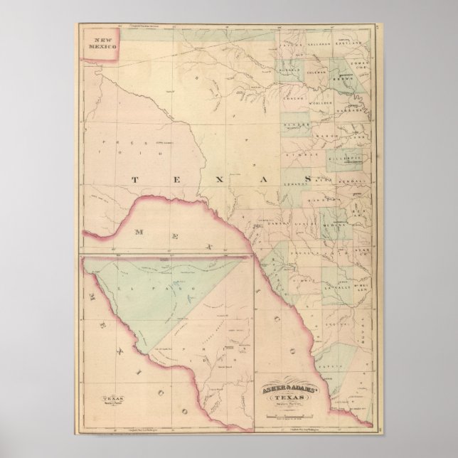 Affiche Texas, partie occidentale (Devant)