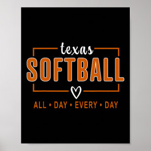 Affiche Texas Softll Vintage Femmes Hommes Enfants Équipe