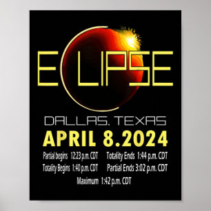 Affiche Texas Solar Eclipse 2024 Solar Eclipse Funny Texas
