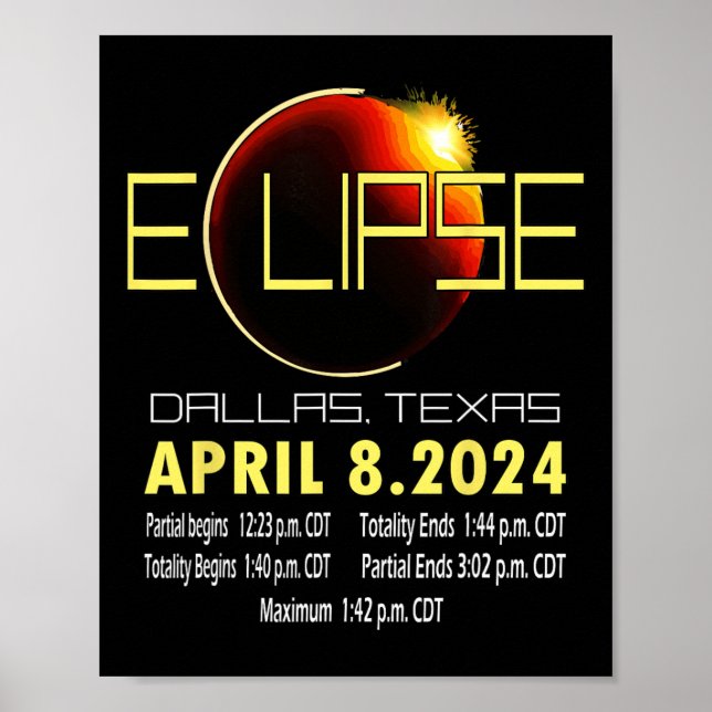 Affiche Texas Solar Eclipse 2024 Solar Eclipse Funny Texas (Devant)