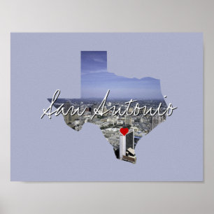 Affiche Texas State Photo insert and town name
