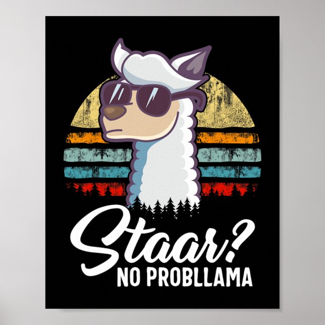 Affiche Texas State Test Day Llama Alpaca pour les étudian (Devant)