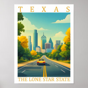 Affiche Texas the Lone Star State USA Travel Place