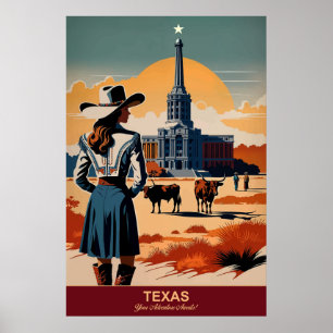 Affiche Texas Travel : Votre aventure attend l'affiche de 