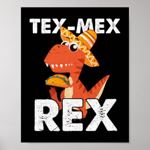 Affiche TexMexRex TRex Taco Dinosaur Cinco de Mayo Mexicai