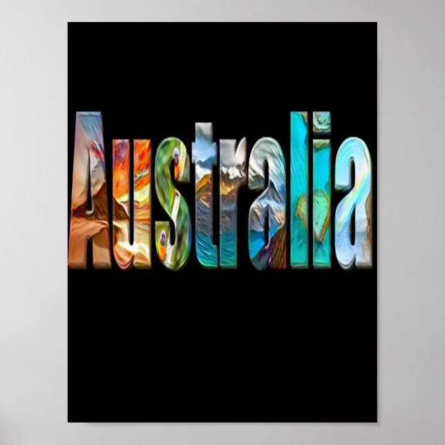 Affiche Texte coloré australien traditionnel (Devant)
