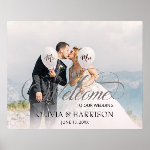 Affiche Texte de calligraphie sur une photo de mariage de 