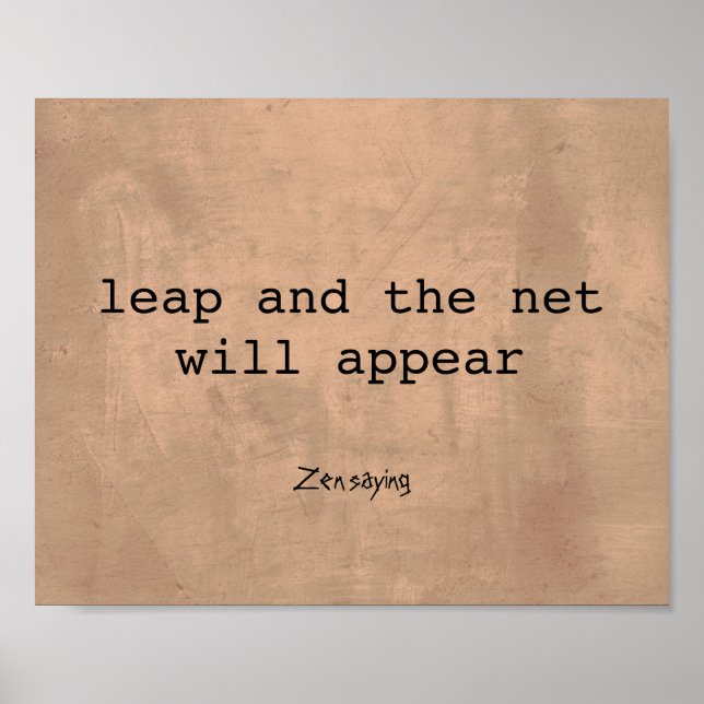 Affiche texte de citation zen sur sepia (Devant)