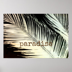 Affiche texte de l'affiche de palme tropical sur la photo