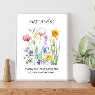 Affiche Texte de l'année JW 2026 avec fleurs aquarelles