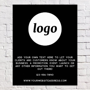 Affiche Texte de logo promotionnel entreprise noir
