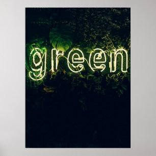 Affiche Texte de mot d'image typographique vert