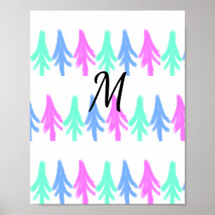 Affiche Texte de nom personnalisable aquarelle colorée
