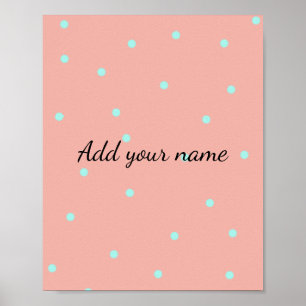 Affiche Texte de nom personnalisé aquarelle colorée