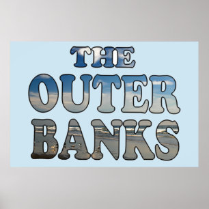 Affiche Texte de plage des banques extérieures